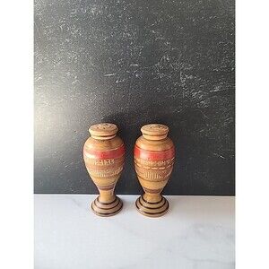 Mexico Vintage Salt And Pepper Wooden Shakers